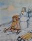 alleine mit dem Schneemann - Helen Lang - Aquarell auf Papier - Sonstiges - 