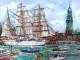 Hamburger Hafen - Wolfgang Archibald Nagl - Tempera auf  - Sonstiges - 