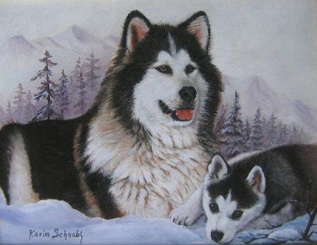 MALAMUTE  mit WELPE - Karin Schnabl - Array auf Array - Array - 