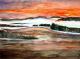 Sonnenuntergang (2004) - Werner Meier - Aquarell auf Papier - Landschaft-Sonnenuntergang - 