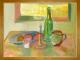 Stilleben, Obst, kerze, Flasche - Nelli Avakimyan - Acryl auf Leinwand - Stillleben-Obst - 