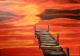 Sunset - Ulrike Fritz - Acryl auf Leinwand - See-Sonnenuntergang - Impressionismus