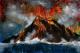 vulcano - hansgeorg gÃ¶tz - Acryl-Mischtechnik auf Leinwand - Landschaft-Feuer - 