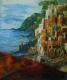 Riomaggiore - Ulrike SallÃ³s-Sohns - Acryl auf Leinwand - Stadtansichten-Reisen-Berge-KÃ¼ste-Meer - Expressionismus