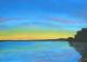 Morgenstimmung am Chiemsee - Barbara Lohninger - Acryl auf Papier - Himmel-See-Sommer - 