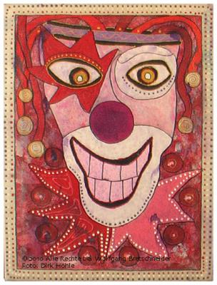 Roter Clown (Acryl on Canvas; 36x48)  - Wolfgang Bretschneider - Array auf Array - Array - Array