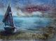 Das Boot - Kristina Thome - Mischtechnik auf Papier - Landschaft-Boote - 