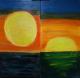 Sonnenuntergang - Diptychon - Helene + Mario Wohlfahrt - Acryl auf Leinwand - Landschaft-Sonnenuntergang - Klassisch